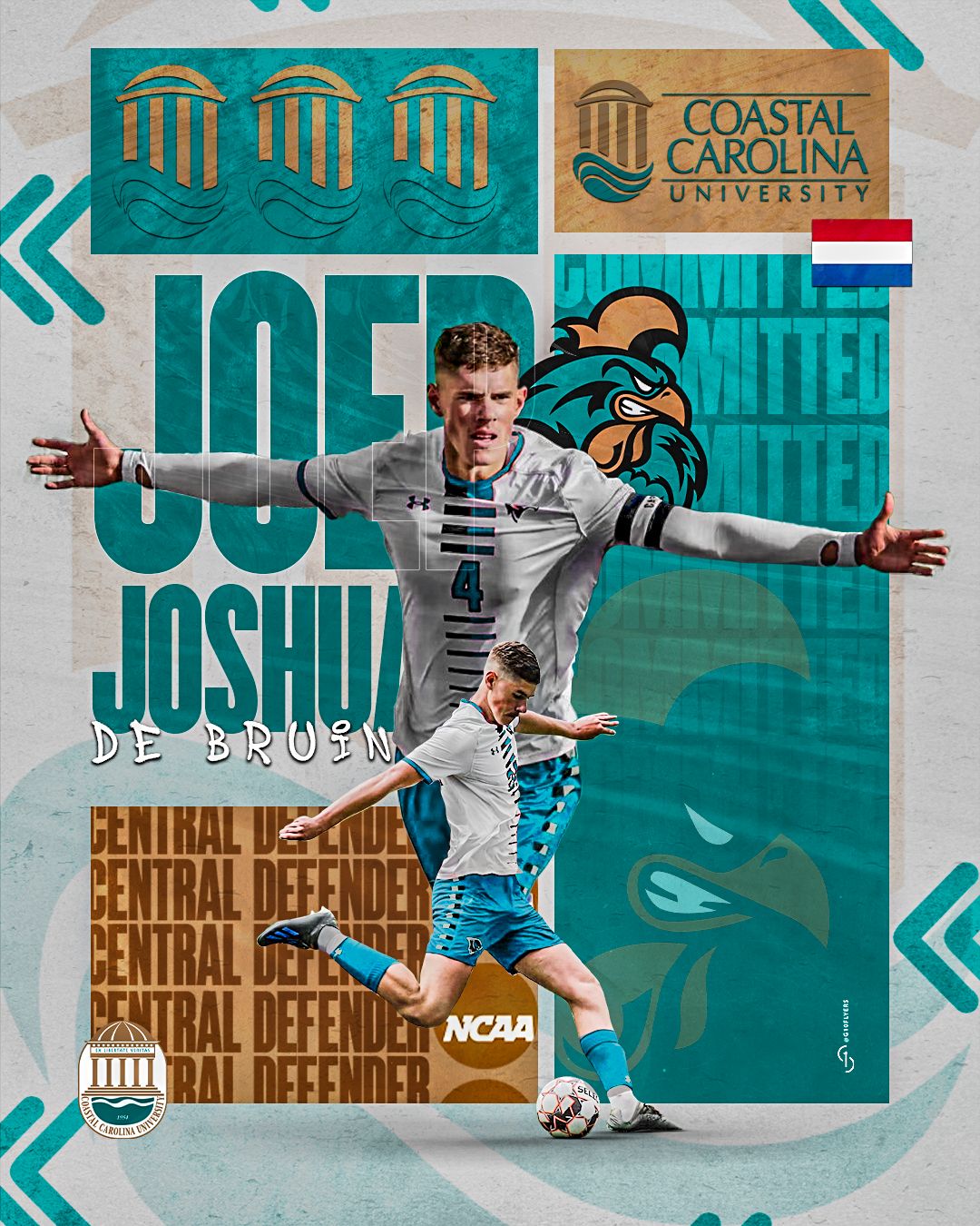 Joep de Bruin naar Coastal Carolina University!